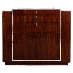 Bookmatched Santos Rosewood & Nickeled Bronze Duke Bar Cabinet by Ralph Lauren