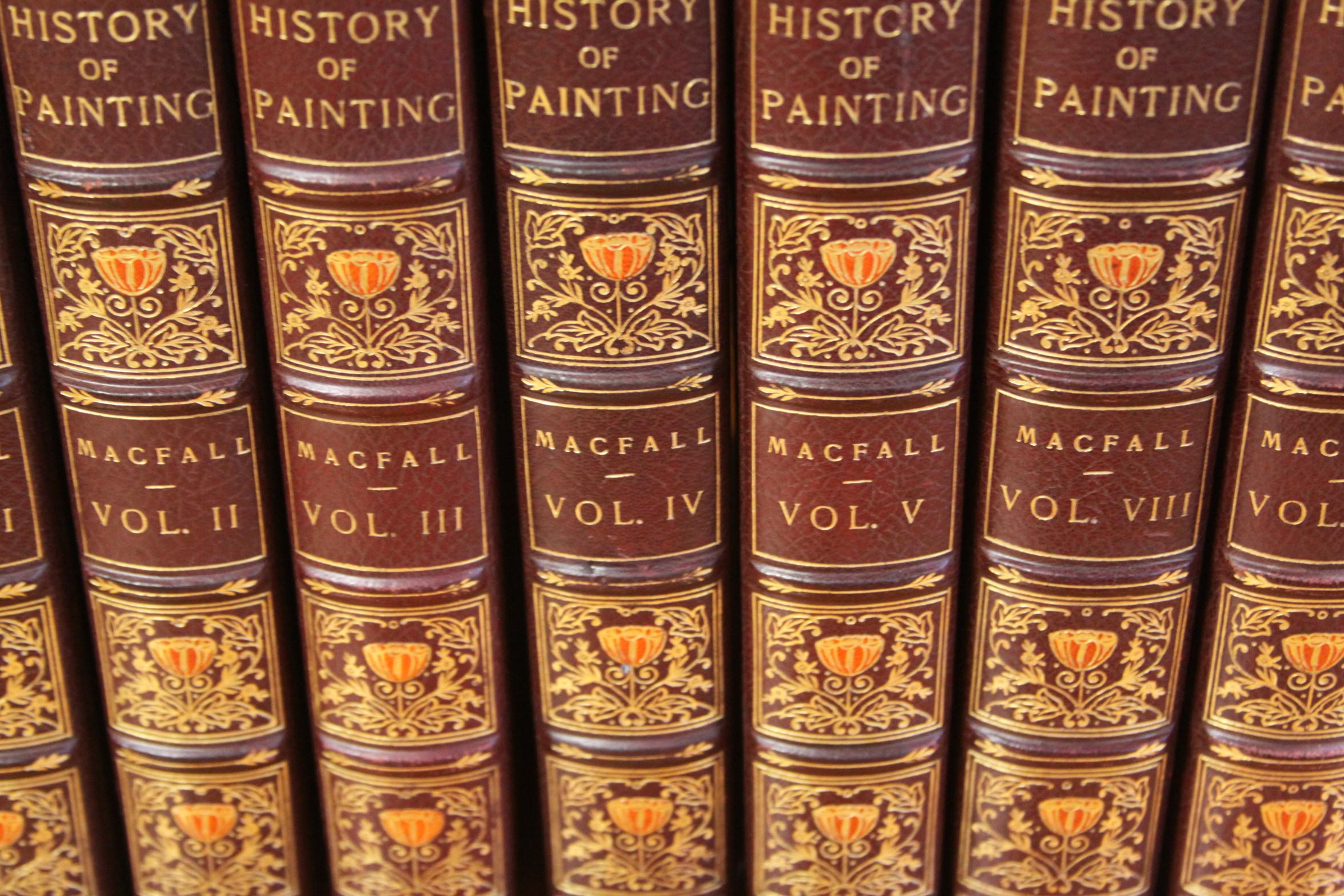 Books, a History of Painting, Antique Leather-Bound Collections 11