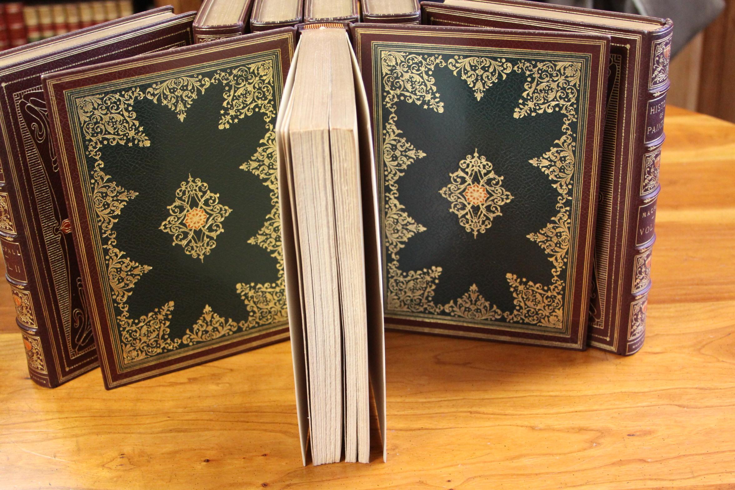 Books, a History of Painting, Antique Leather-Bound Collections 13