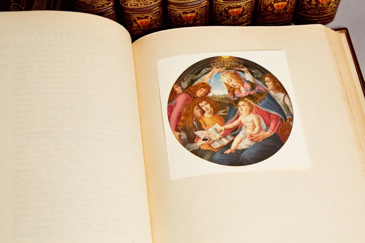 19th Century Books, a History of Painting, Antique Leather-Bound Collections