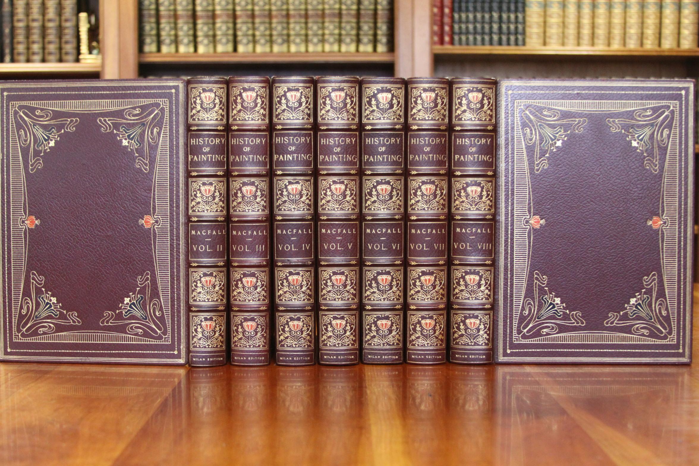 Books, a History of Painting, Antique Leather-Bound Collections 2