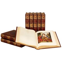 Books, a History of Painting, Antique Leather-Bound Collections