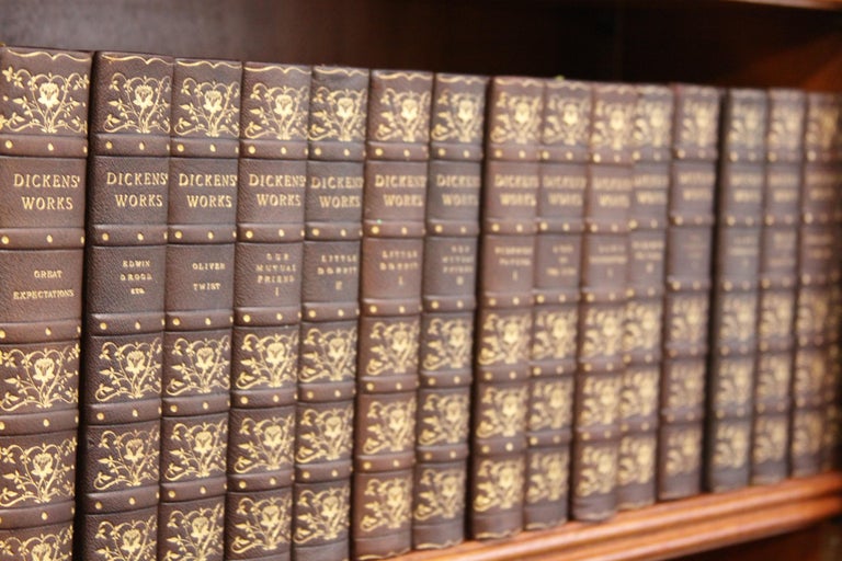 Books. Charles Dickens Complete Writings, LeatherBound Antique