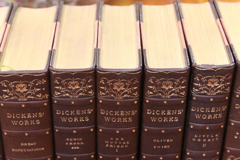 Books. Charles Dickens Complete Writings, LeatherBound Antique