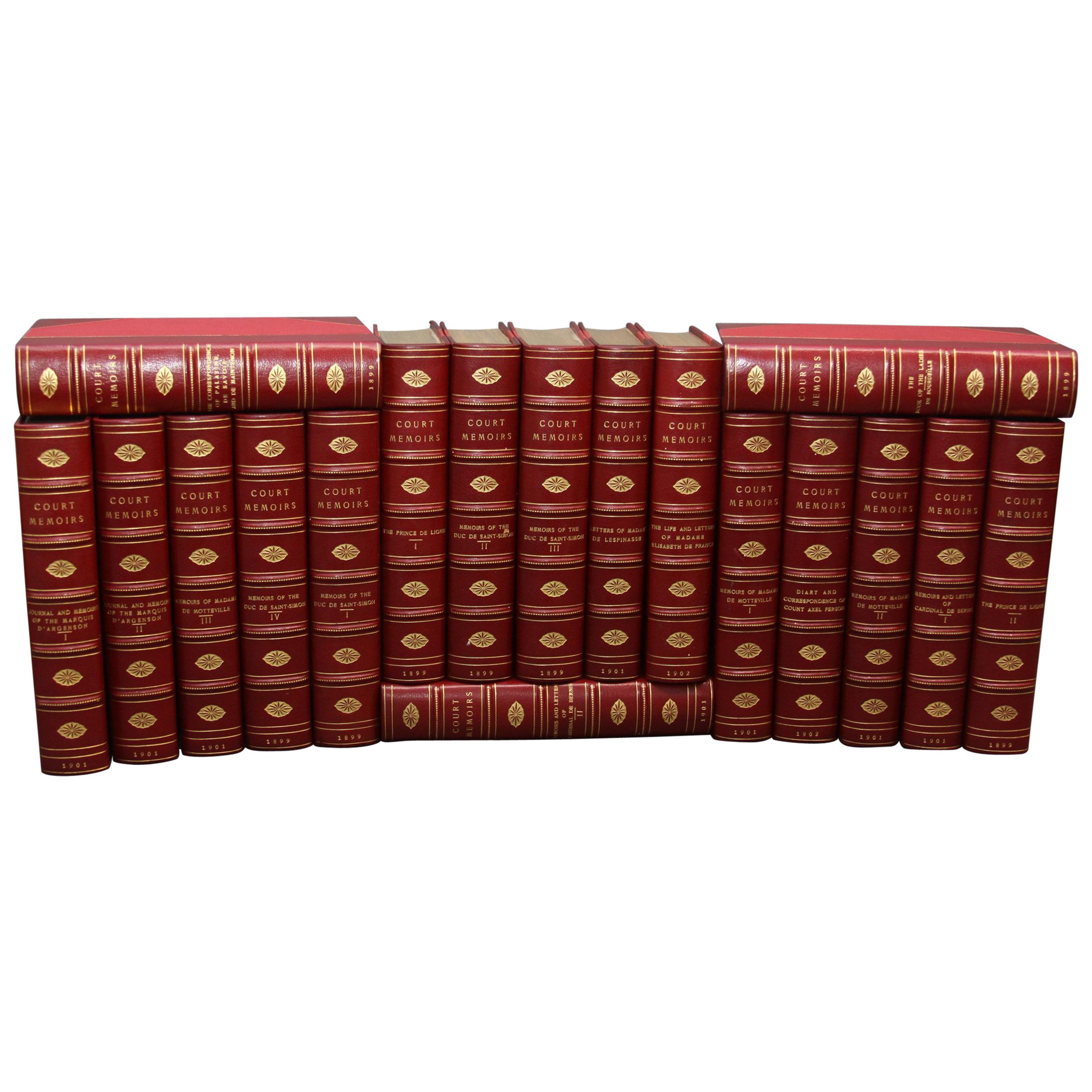 Collections of Leather bound Antiques  Books , The Royal Court Memoirs  