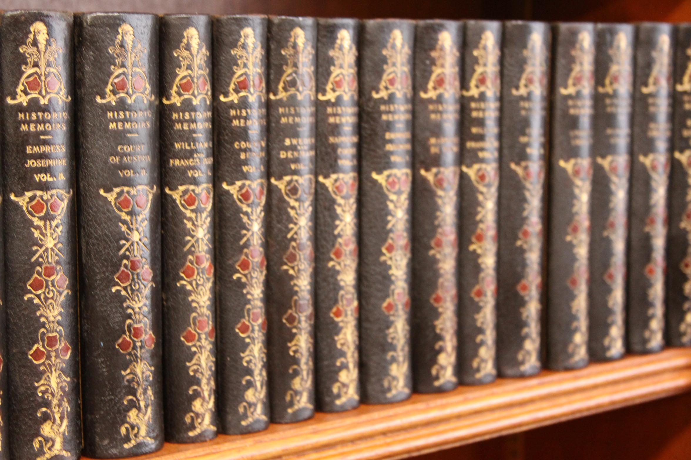 Collections of Leather bound Antiques  Books , Historic Memoirs of the Europe  In Good Condition In New York, NY