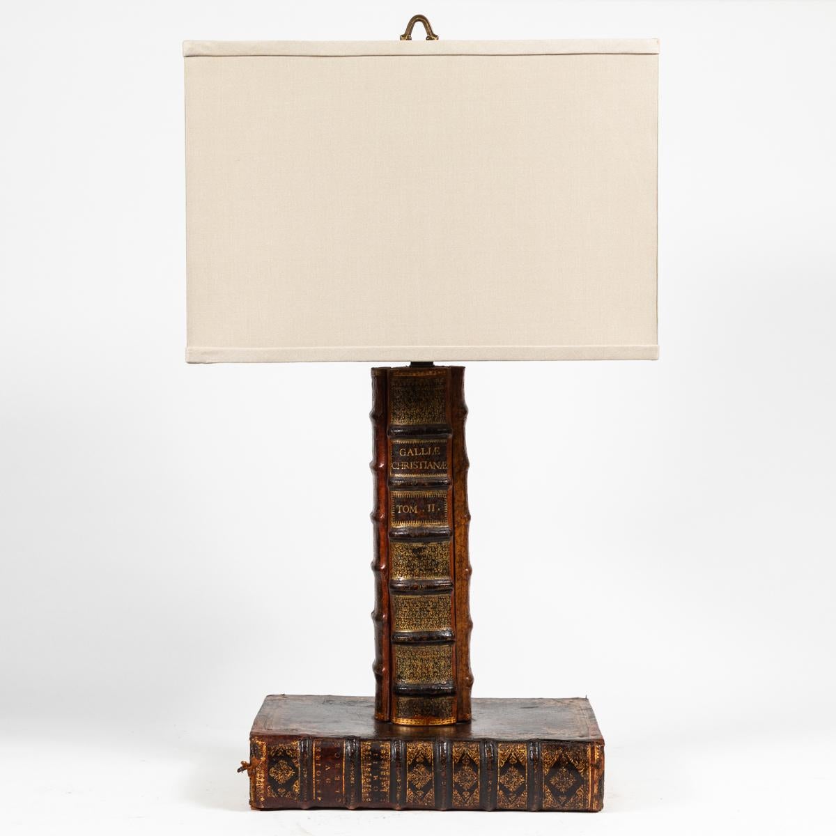English Books Table Lamp with Custom Shade from Early 20th Century England For Sale