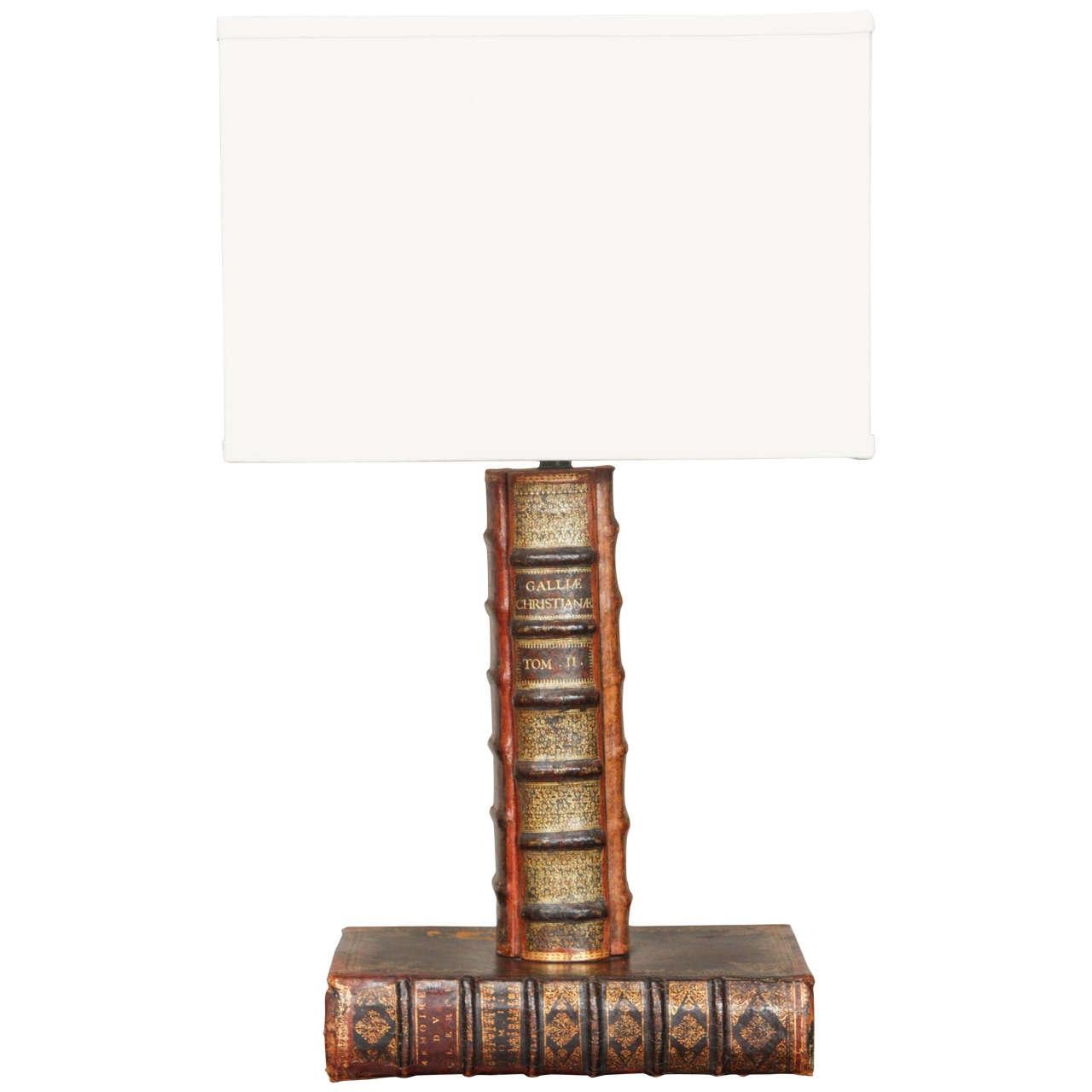 Books Table Lamp with Custom Shade from Early 20th Century England