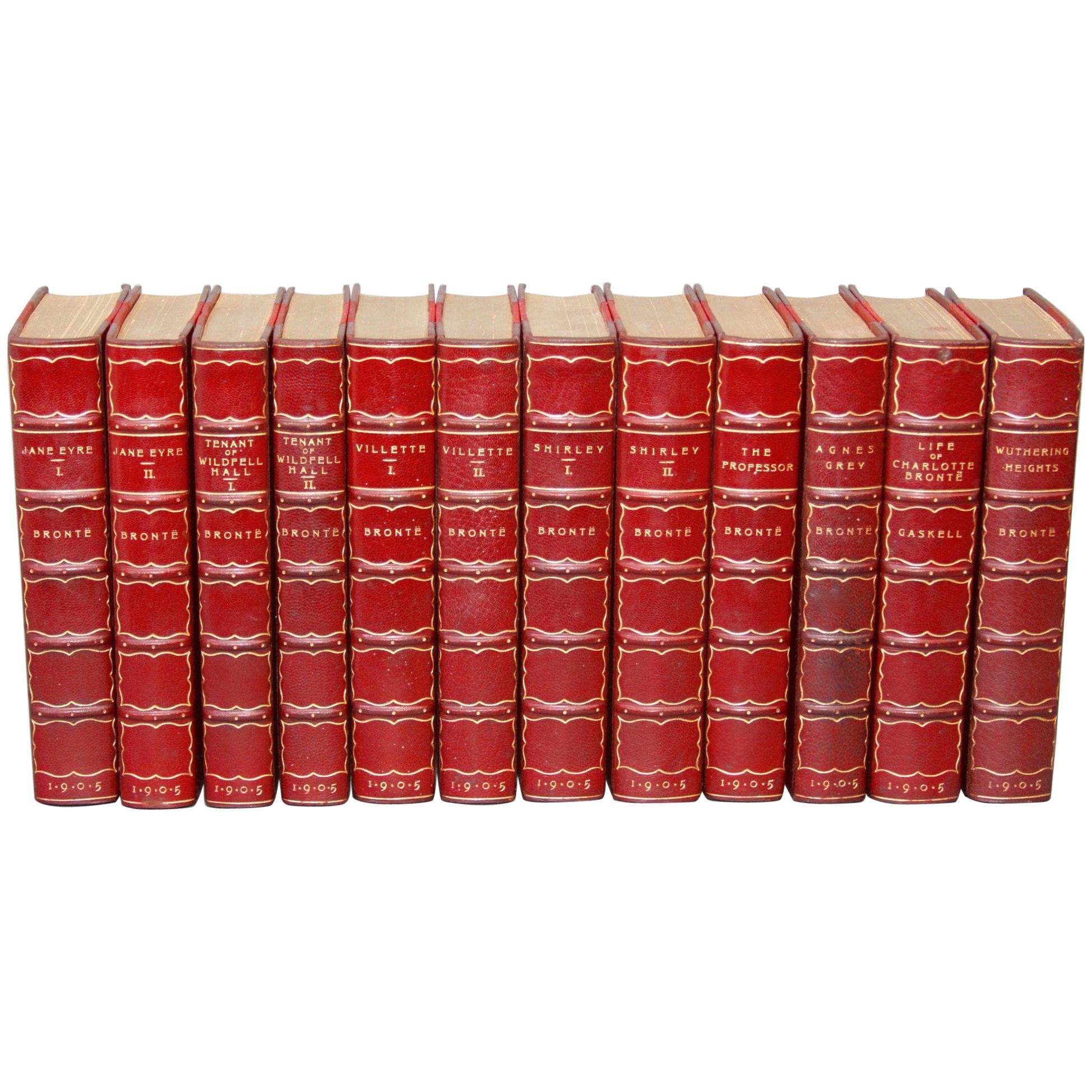 Books. Collection Leather Bound Antiques Books.  The Novels of the Bronte Sister