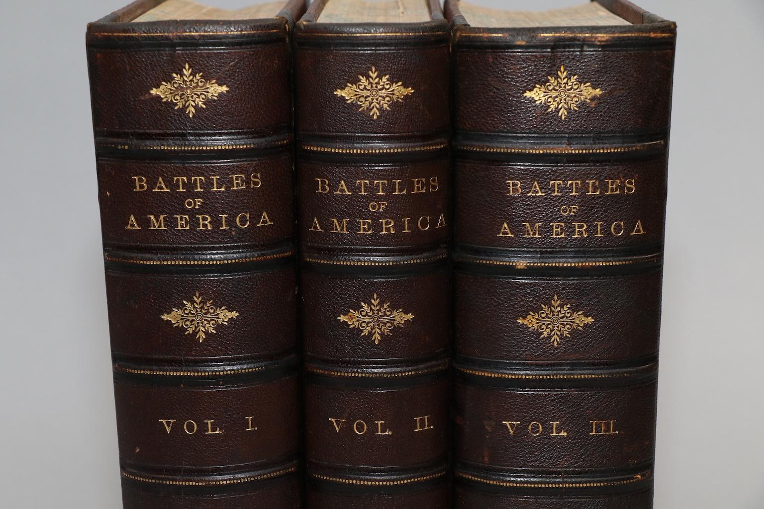 3 volumes. Large thick quartos. First Edition! Bound in 3/4 brown Morocco with marbled edges, raised bands, and gilt panels on spine. Includes biographies of multiple naval and military commanders. Also features numerous steel engravings throughout.