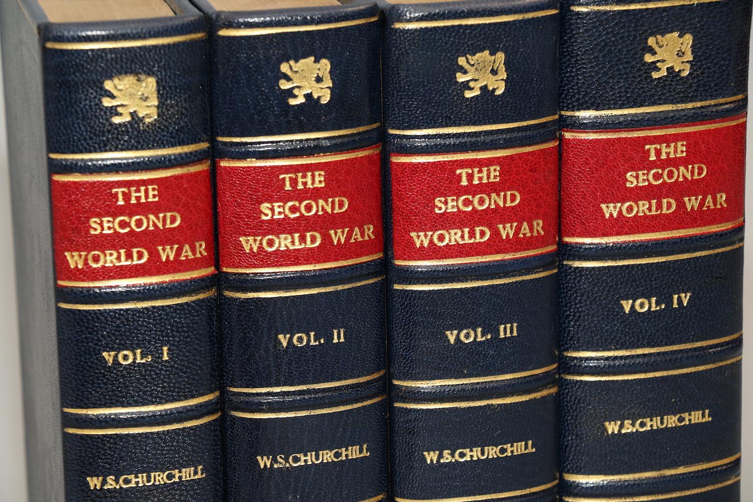 Six volumes. Octavo. First Edition! Bound in full blue Morocco, with single gilt-rule to covers, spine gilt motif of the rampant lion and red title labels, raised bands, and with all edges gilt. Includes illustrated maps and diagram. Titles include