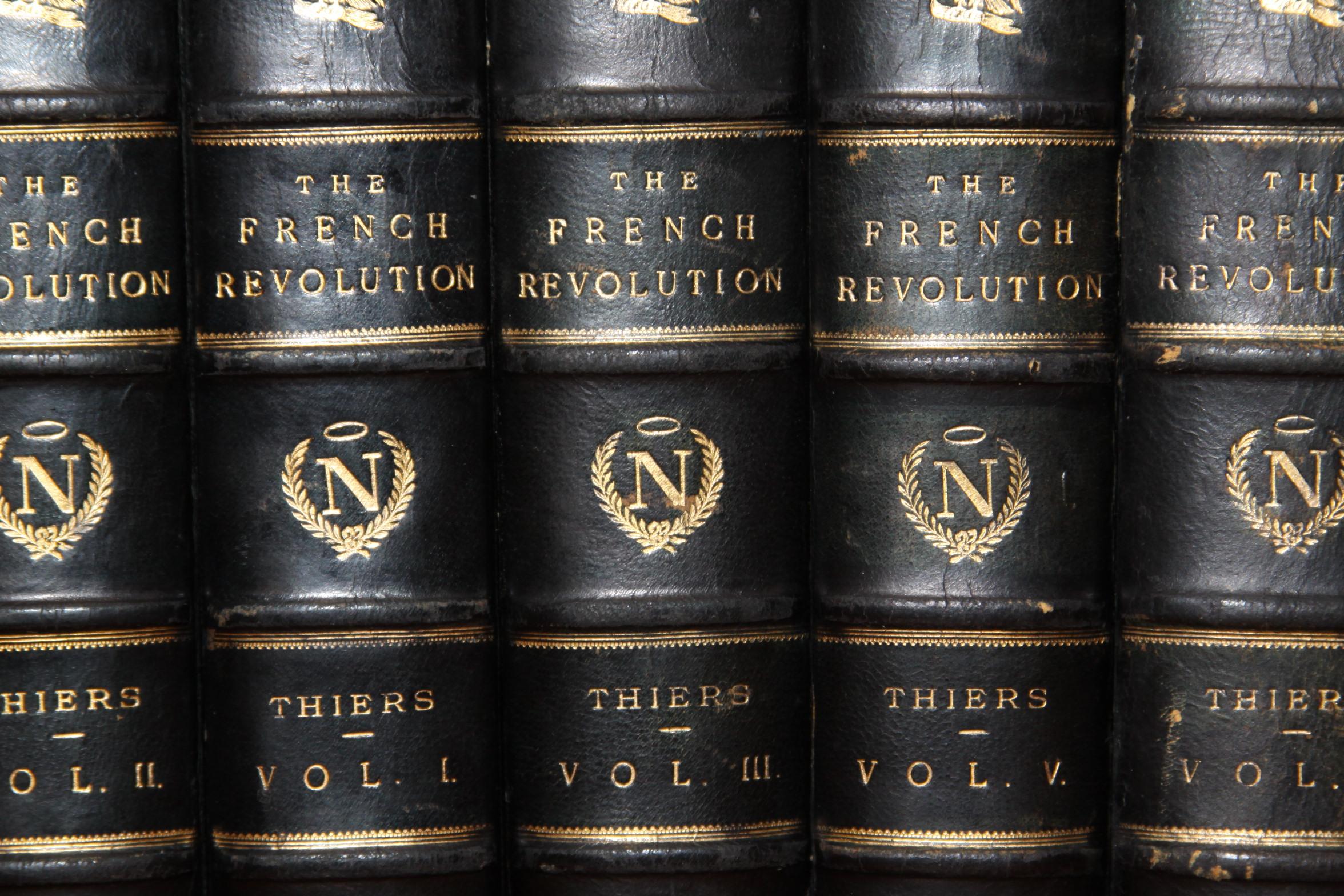 18th Century and Earlier Books, the History of the French Revolution, Collection Antique Leatherbound Set