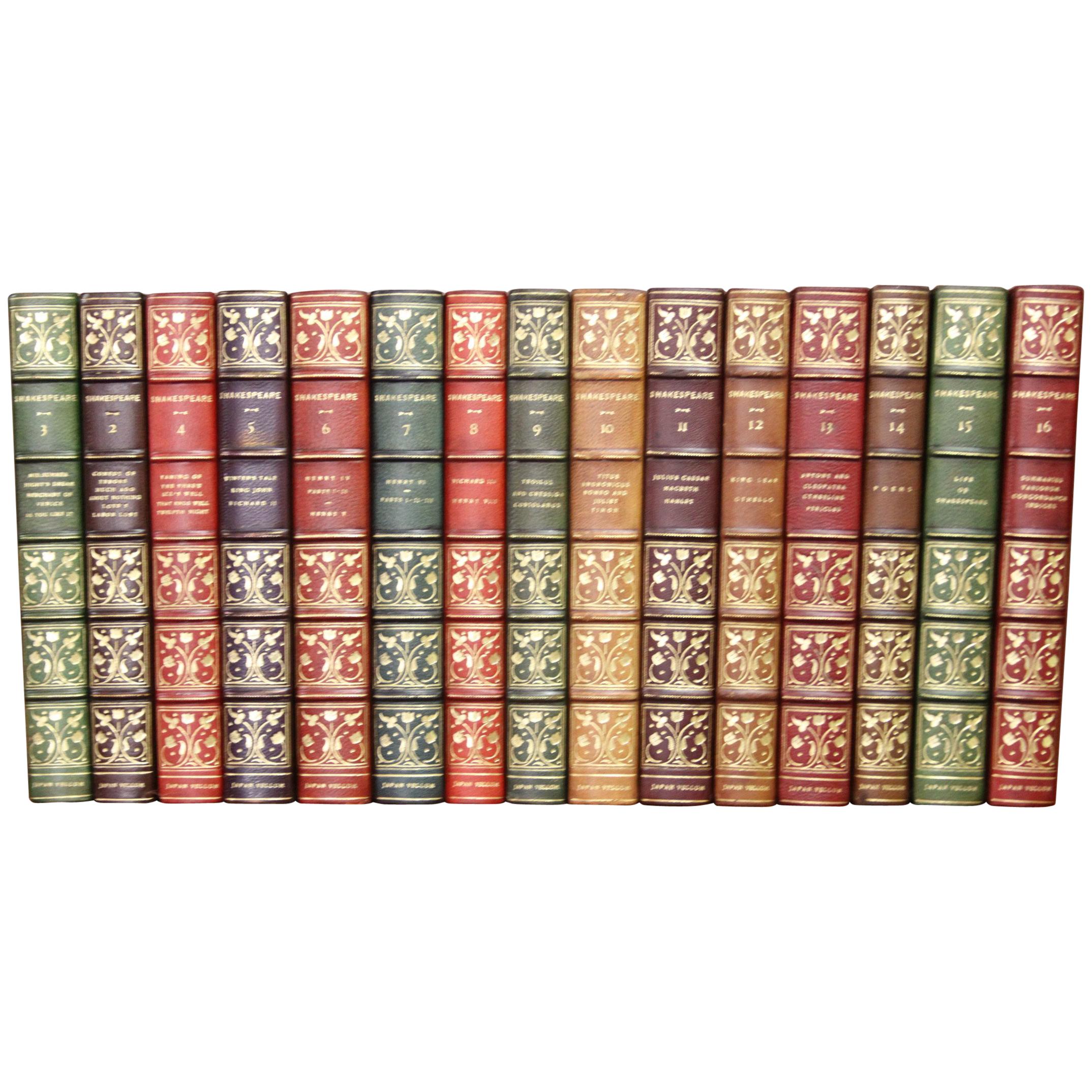 Books, The Works of William Shakespeare, Antique Leather-Bound Collections