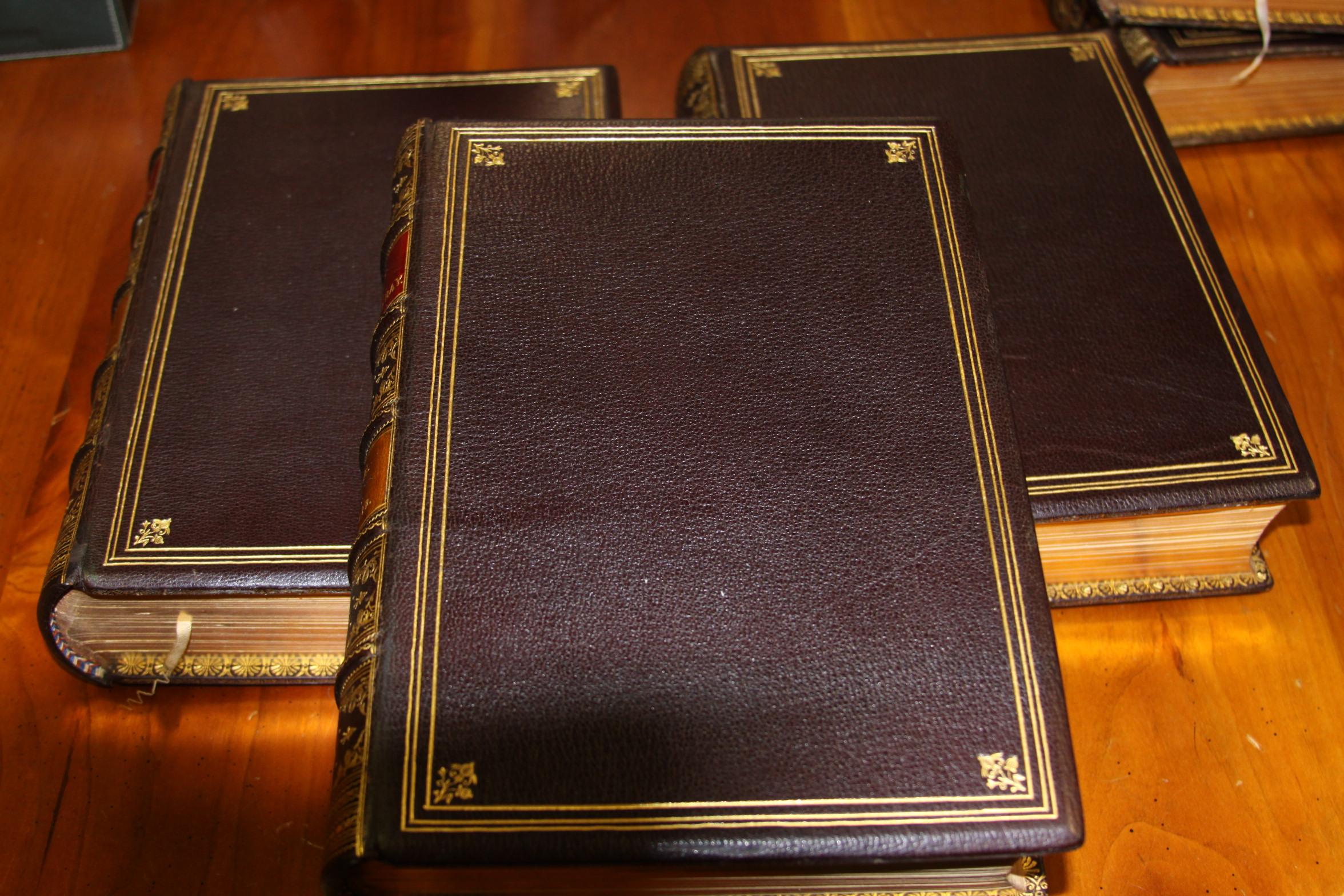 Books, The Writings of William Makepeace Thackeray, Antiques Leather-Bound Set 5