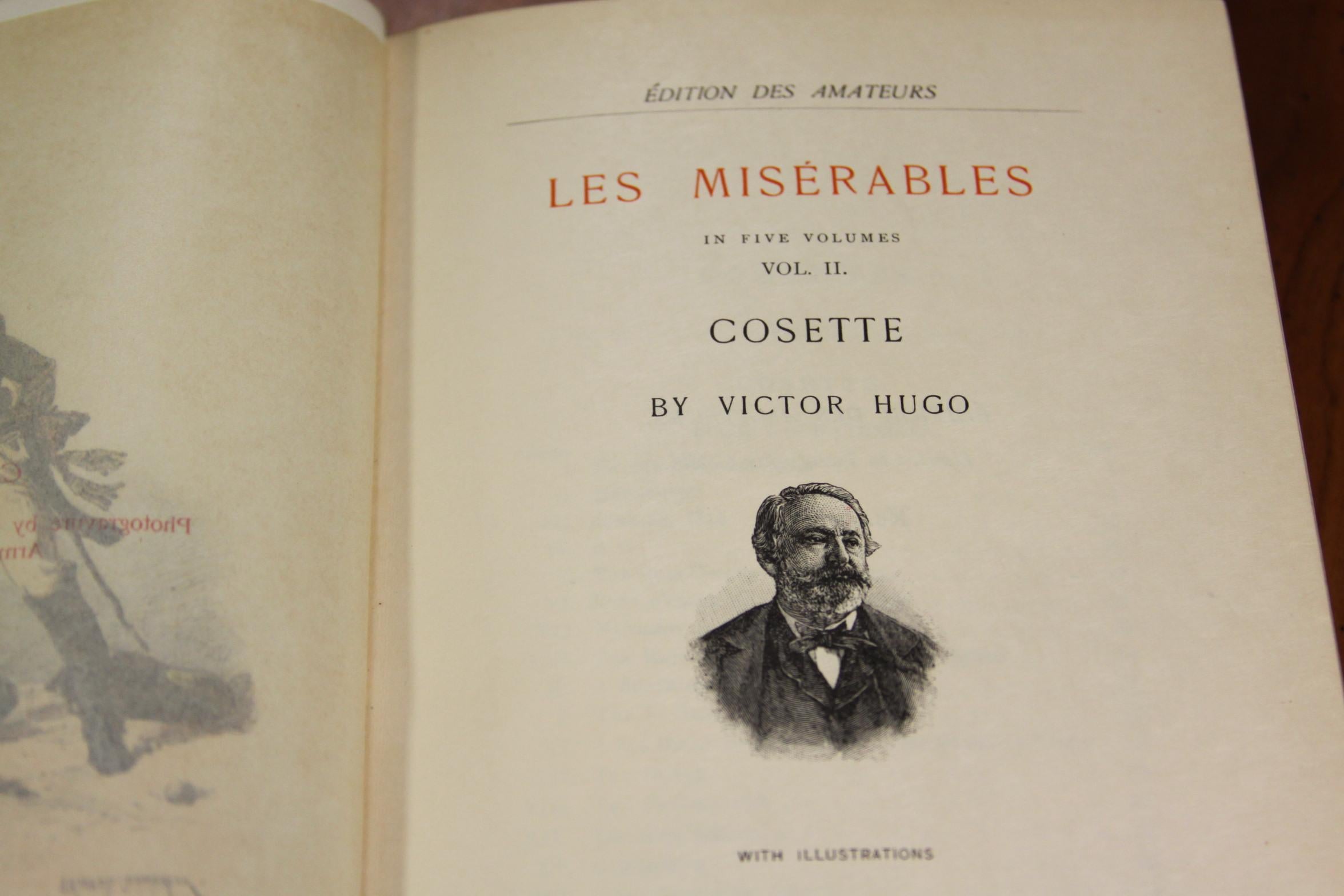 Books, Victor Hugo Writings, Antique Leather-Bound Collections 9