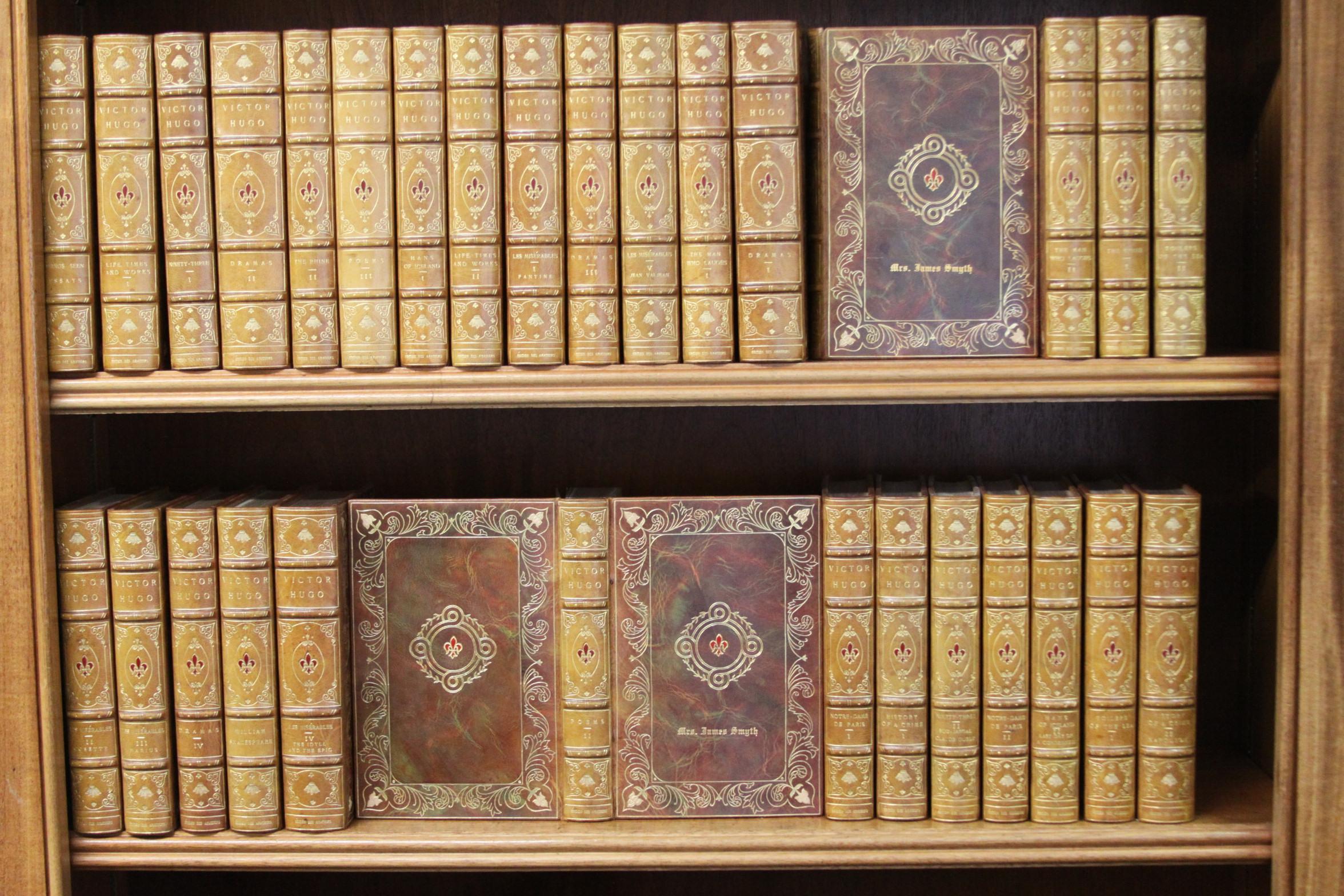 Books, Victor Hugo Writings, Antique Leather-Bound Collections 16