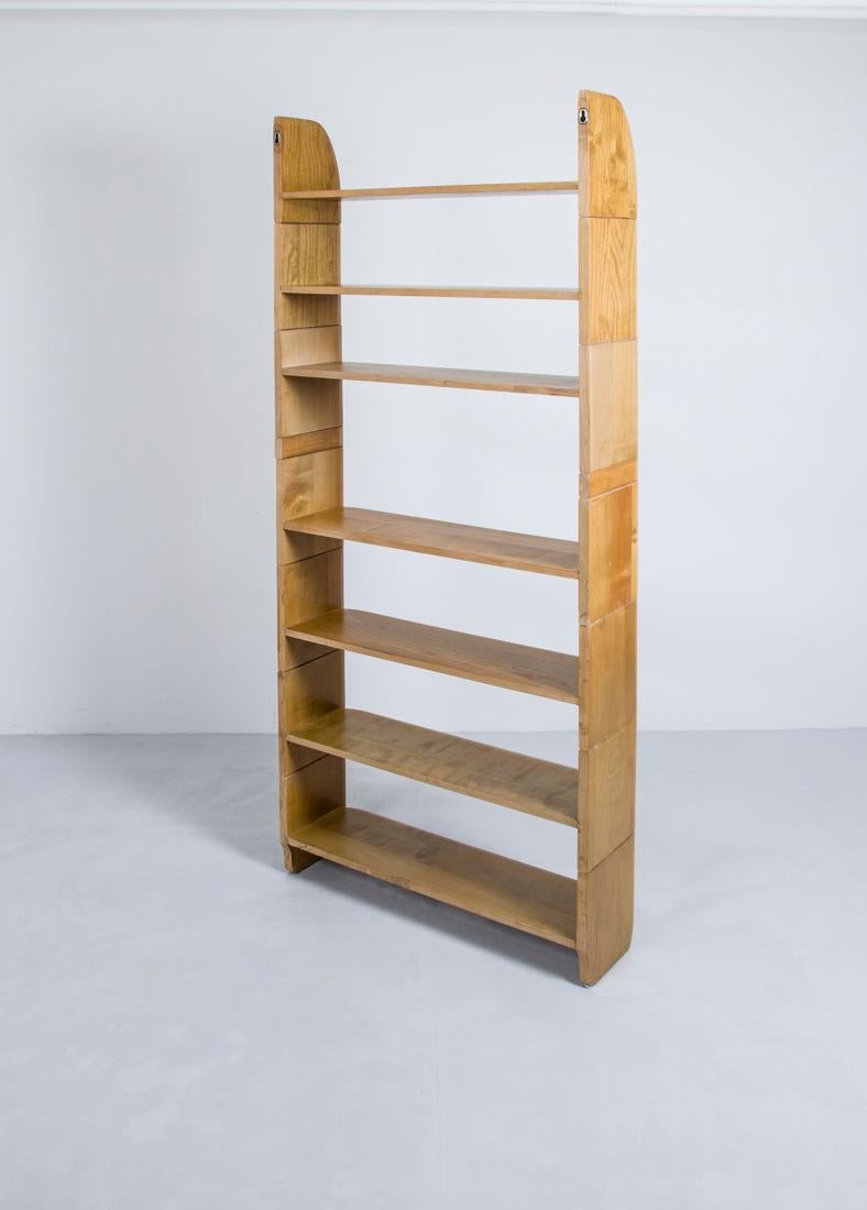 Pine Bookshelf by Arthur Milani for Wohnhilfe, Switzerland For Sale