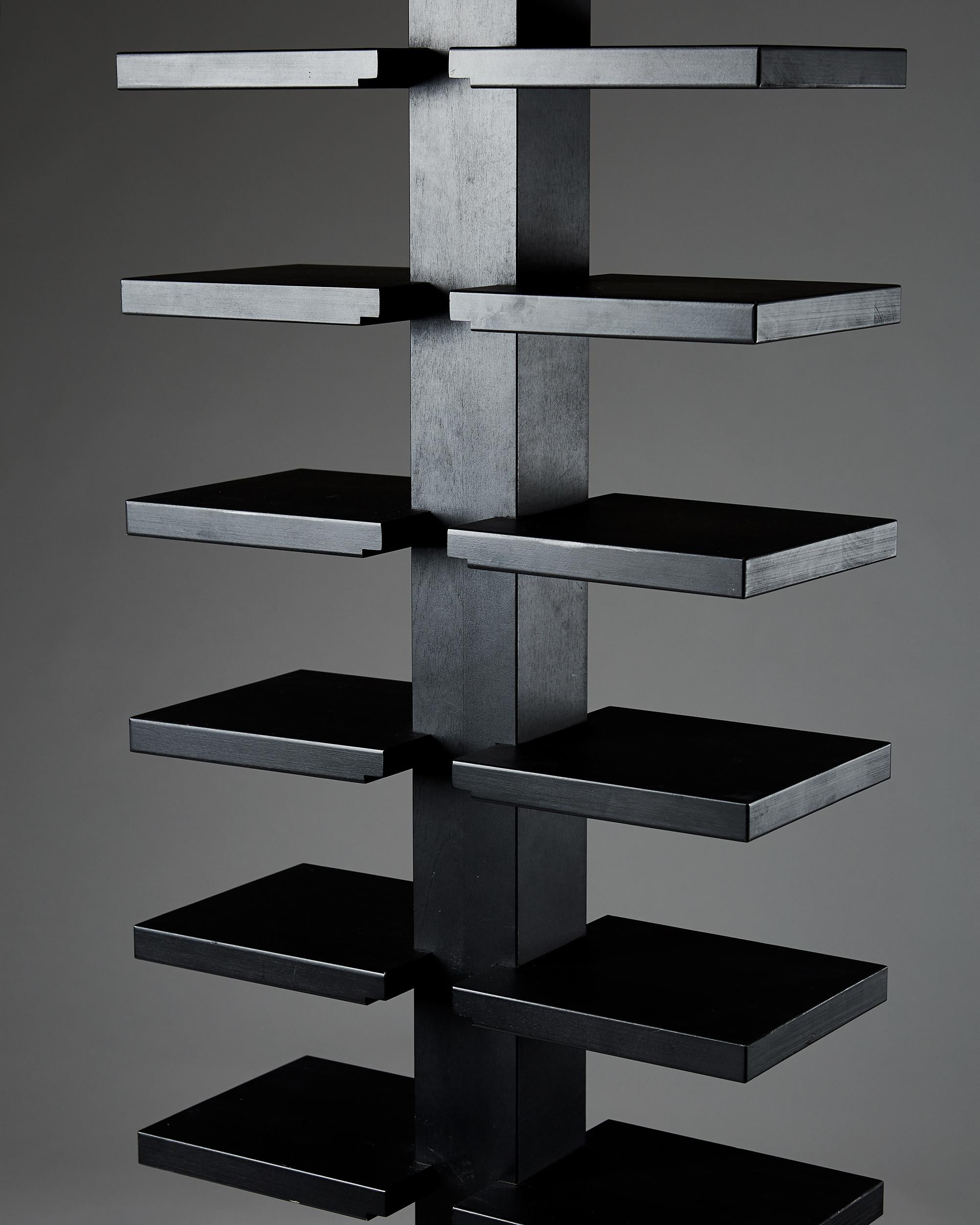 Lacquered Bookshelf “Double Pilaster” designed by John Kandell for Källemo, Sweden, 1990
