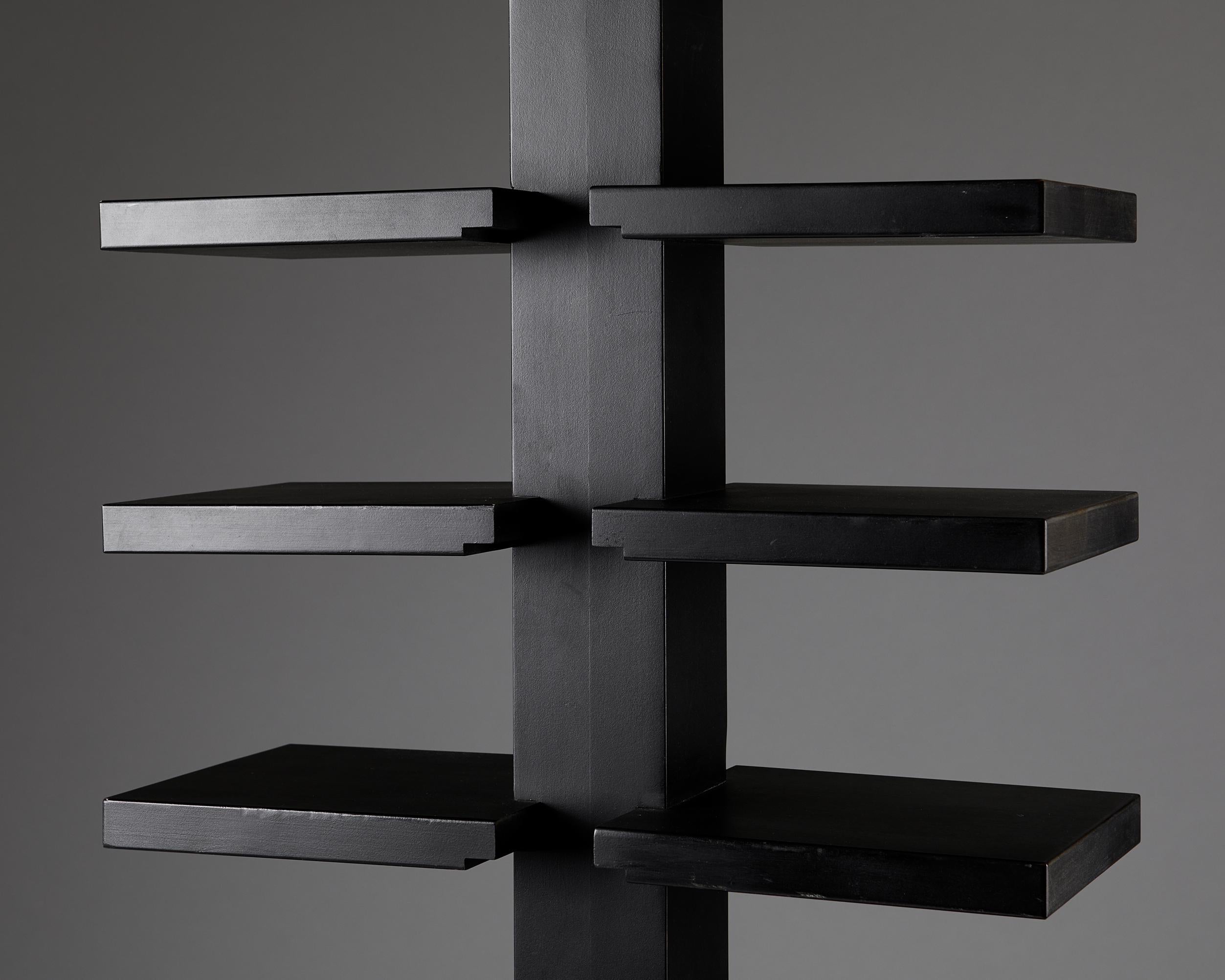 Metal Bookshelf ‘Double Pilaster’ Designed by John Kandell for Källemo, Sweden, 1990s