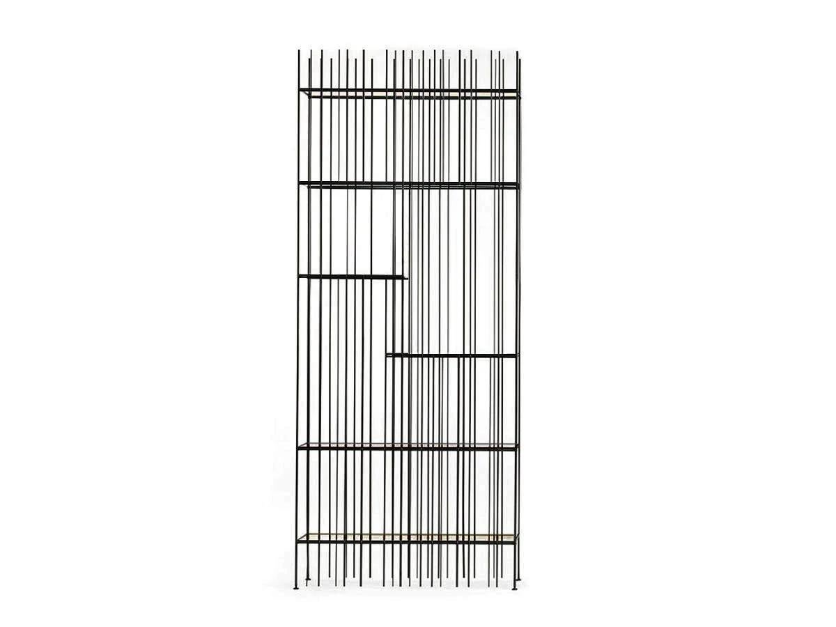 Brand: Mogg
Design: Studio CTRLZAK
Model: Metrica A - Bookshelf

Metrica A by Mogg, designed by Studio CTRLZAK, is part of the Metrica collection of aerial, atypical, and highly rhythmic shelving units. The structure is made of steel rods of varying