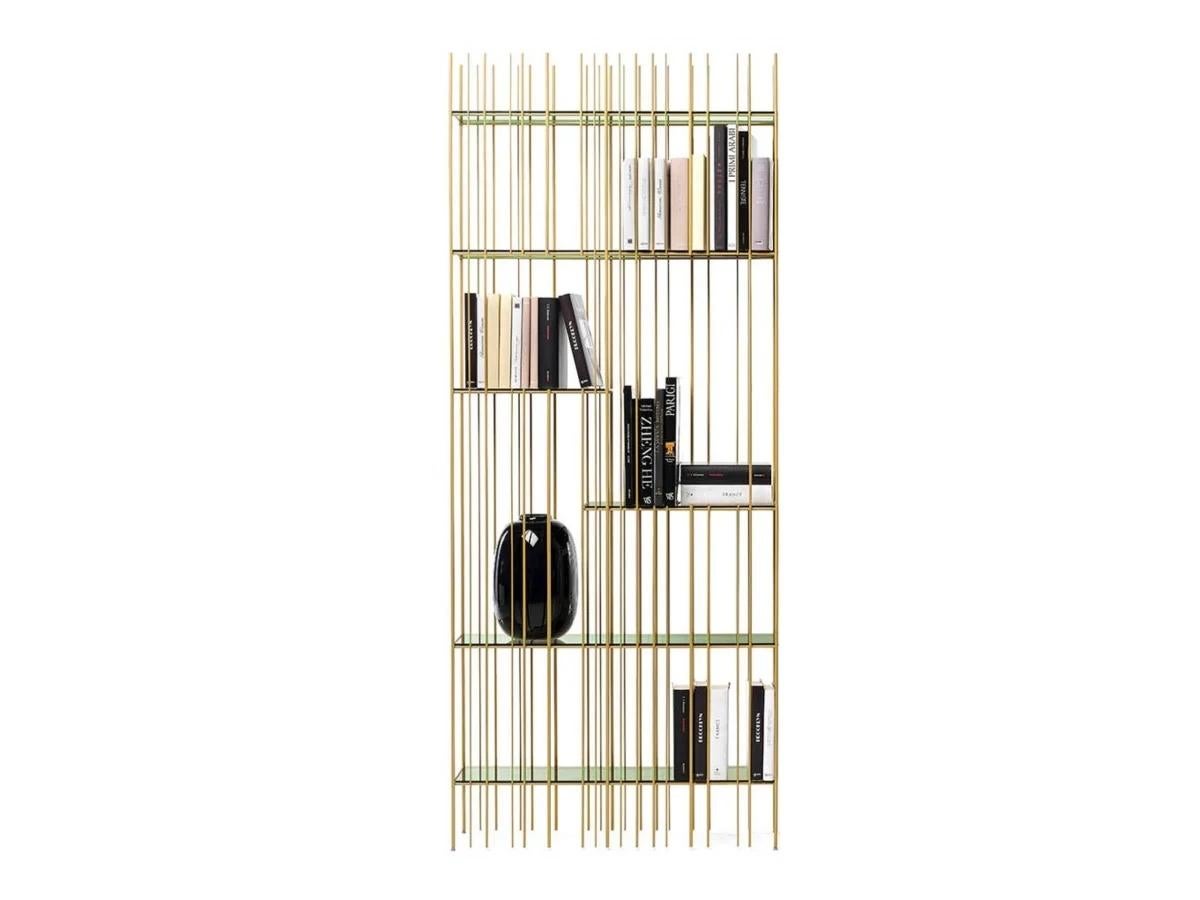 Italian Bookshelf Mogg Metrica A design Studio CTRLZAK - Gold For Sale