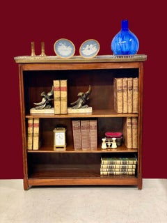 Libreria o Bibus con piano in marmo e galleria in ottone, XIX secolo