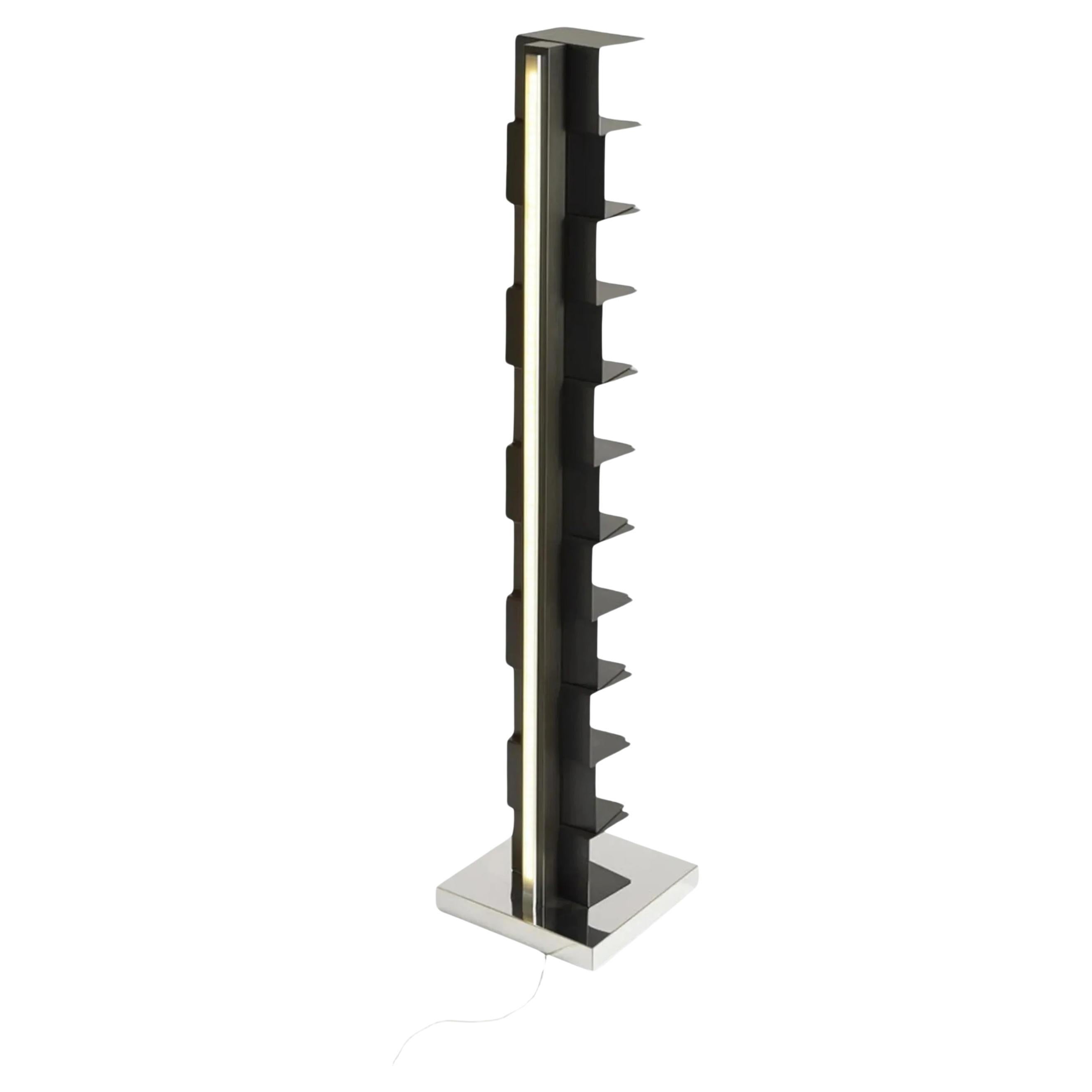 Bookshelf with lamp Opinion Ciatti Ptolomeo Luce 160 Design Bruno Rainaldi B/I For Sale