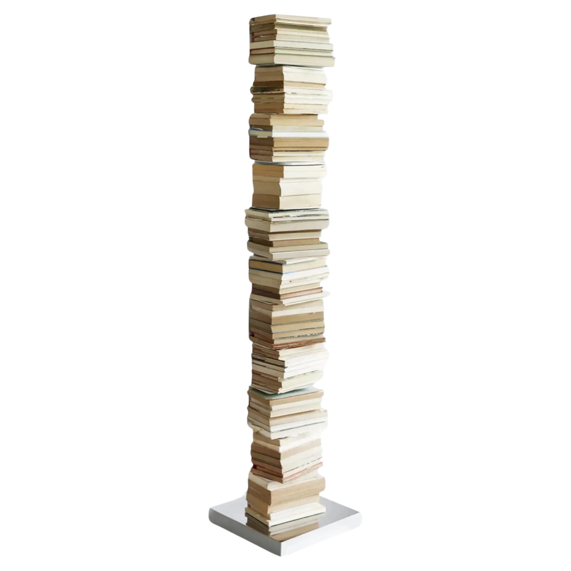 Bookshelf with lamp Opinion Ciatti Ptolomeo Luce 160 Design Bruno Rainaldi Inox