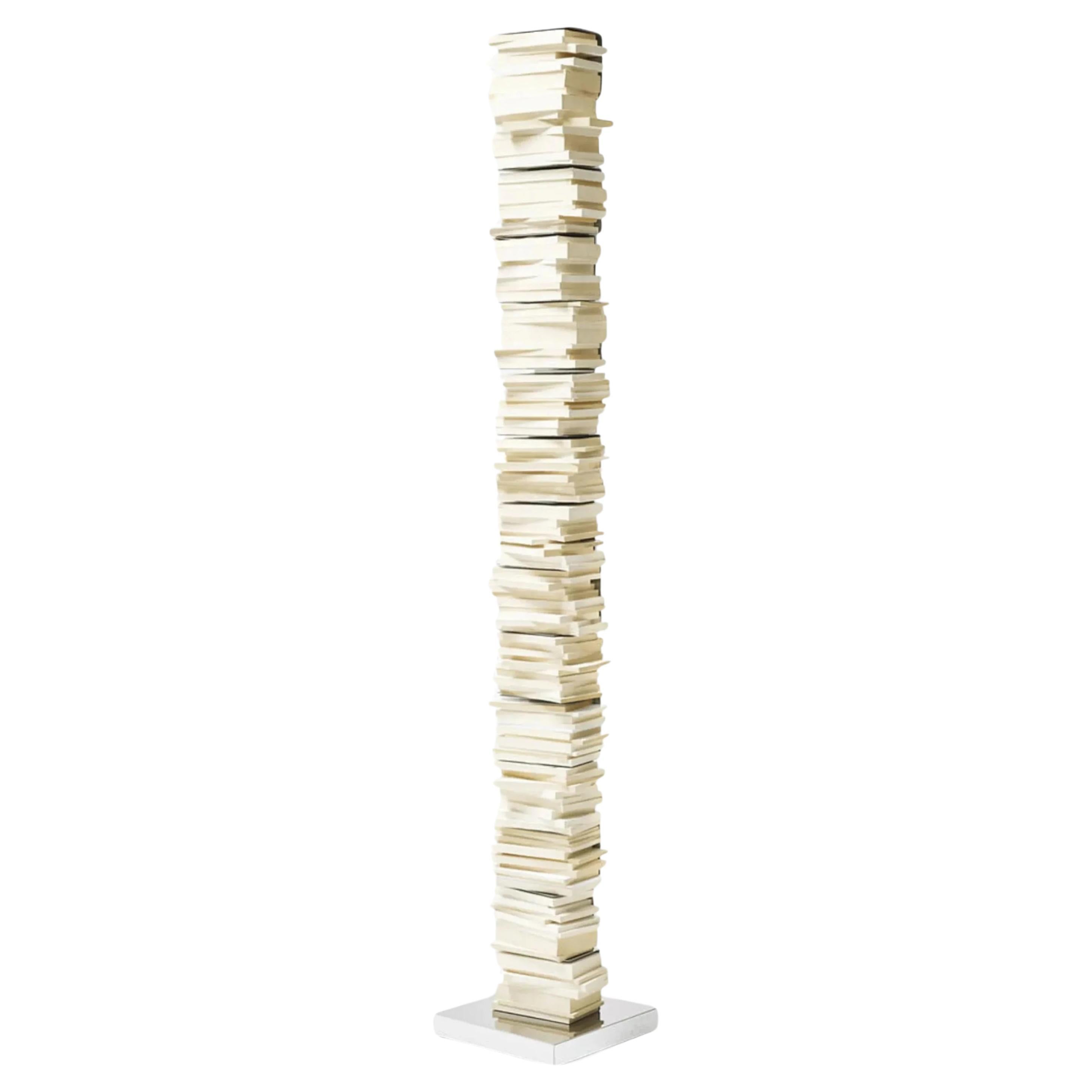 Bookshelf with lamp Opinion Ciatti Ptolomeo Luce 215 Design Bruno Rainaldi INOX For Sale