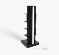 Bookshelf with lamp Opinion Ciatti Ptolomeo Luce 75 Design Bruno Rainaldi Black