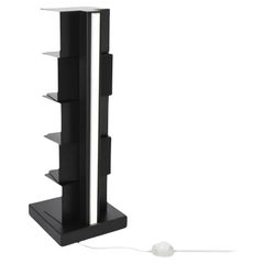 Bookshelf with lamp Opinion Ciatti Ptolomeo Luce 75 Design Bruno Rainaldi Black