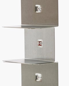 Bookshelf with lamp Opinion Ciatti Ptolomeo Luce 75 Design Bruno Rainaldi - Inox