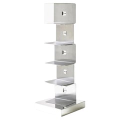 Bookshelf with lamp Opinion Ciatti Ptolomeo Luce 75 Design Bruno Rainaldi - Inox