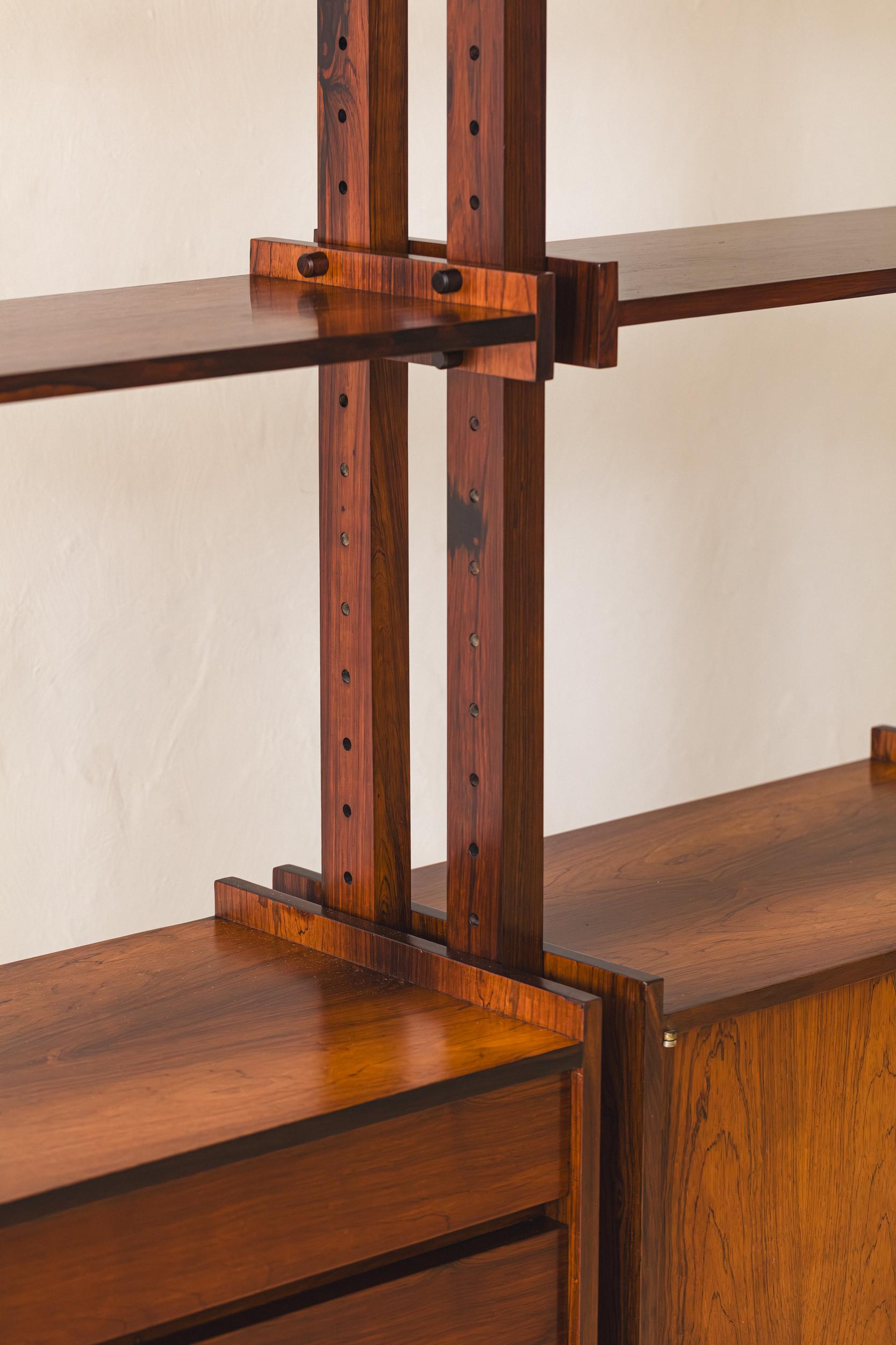 Laminated Bookshelf with Rosewood Veneers by Brazilian company Celina Decorações, 1960s For Sale