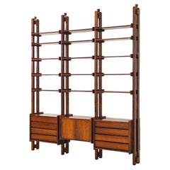 Bibliothèque en placage de bois de rose par la société brésilienne Celina Decorações, 1960s