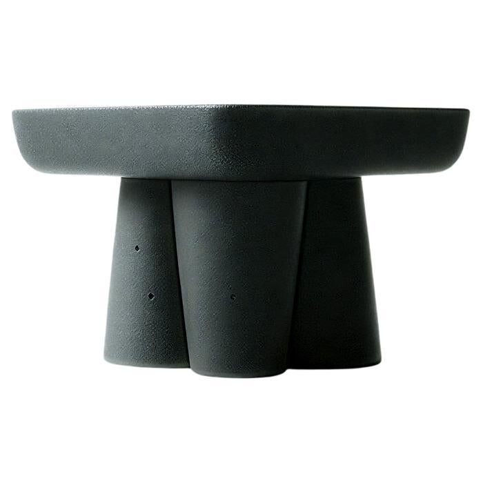 Bookstand Homme Sculptural Organic Modern in Black Cast Stone by Alentes Atelier For Sale