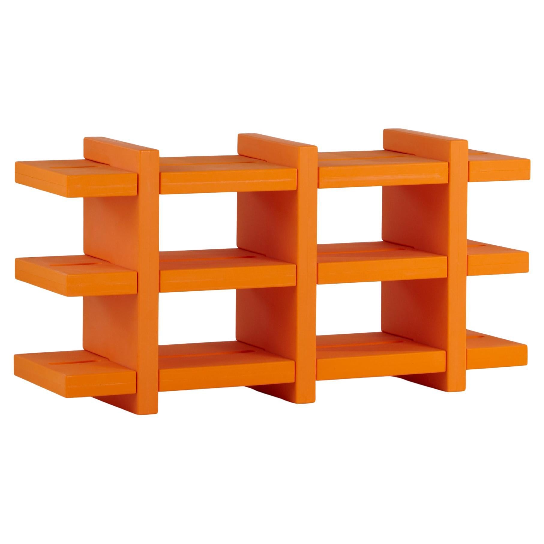 Booky 3 Pumpkin Orange Bookcase by Giò Colonna Romano For Sale
