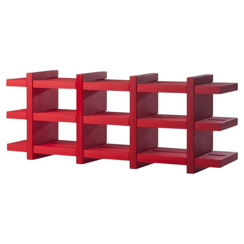 Libreria Booky 4 Flame Red di Giò Colonna Romano in vendita