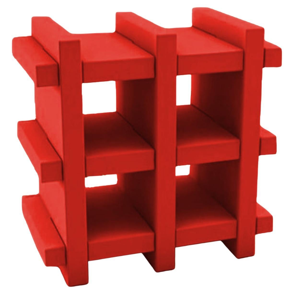 Booky Mini Flame Red Bookcase by Giò Colonna Romano
