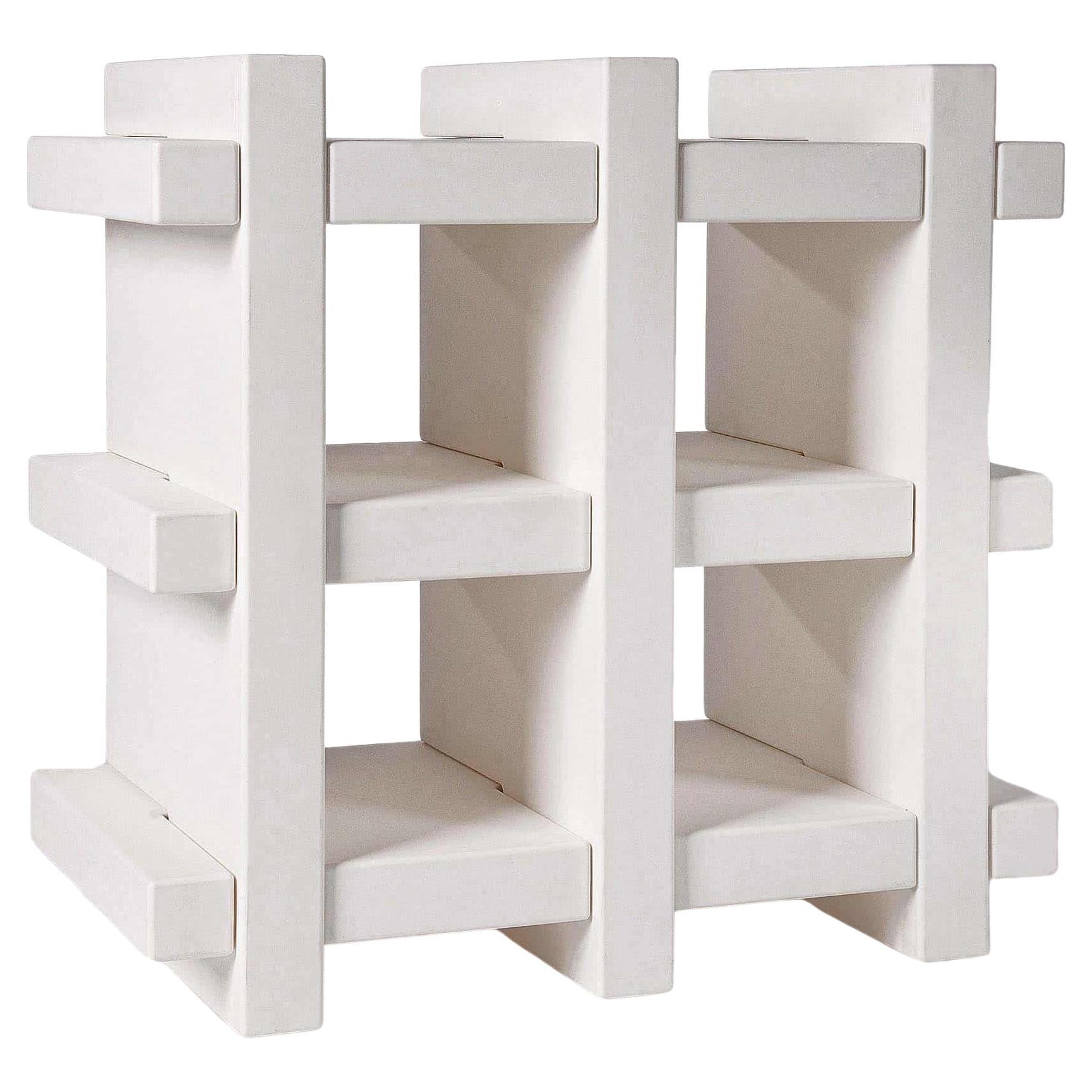 Booky Mini Milky White Bookcase by Giò Colonna Romano