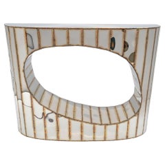 Boole Console in Welded Mirror-Polished Stainless Steel by Julian Mayor