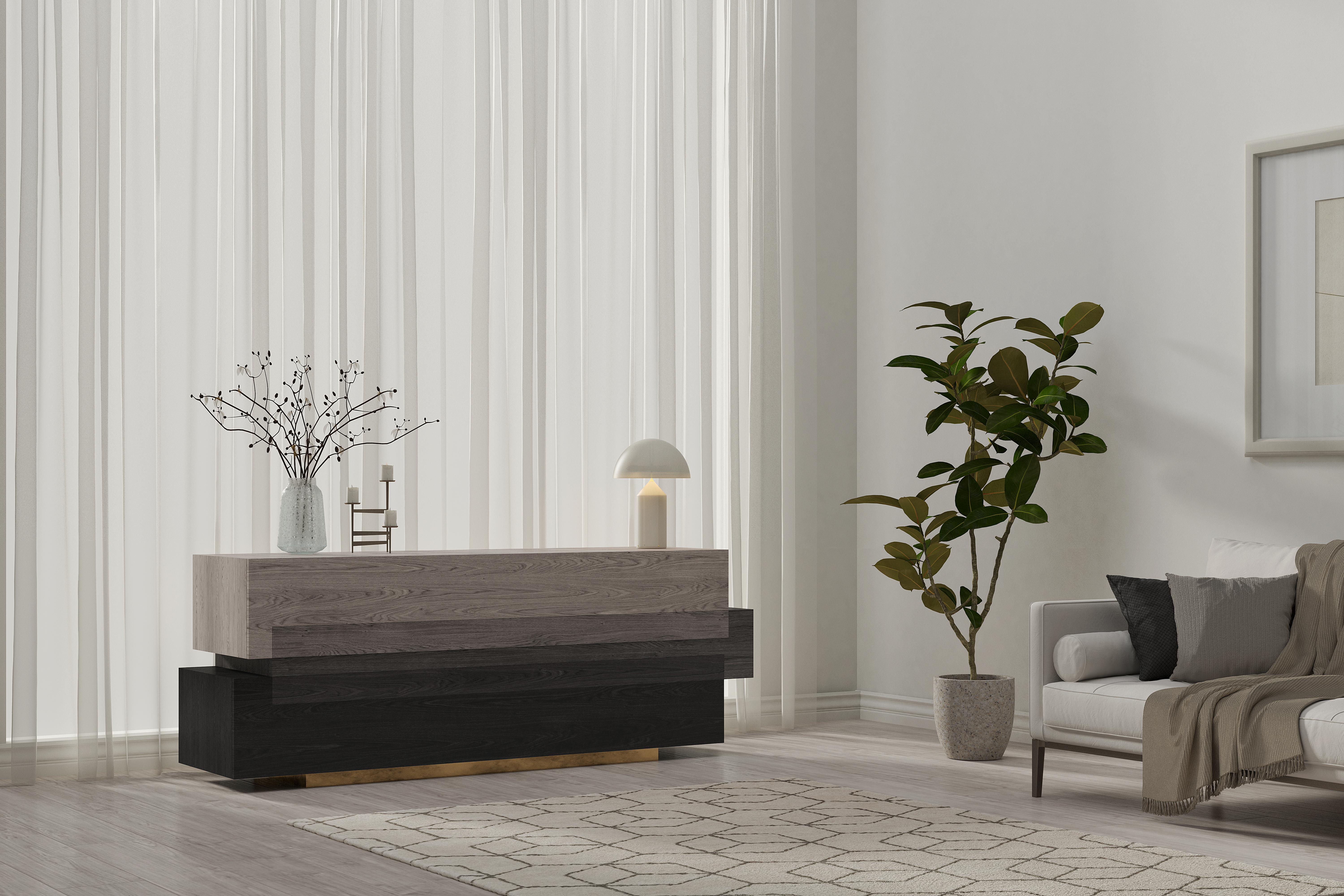 Credenza, mobile, console Booleanos in legno impiallacciato scuro di Joel Escalona

La collezione Booleanos riflette il concetto di interazioni involontarie e intersezioni inaspettate. 

Credenza geometrica disegnata da Joel Escalona, configurata