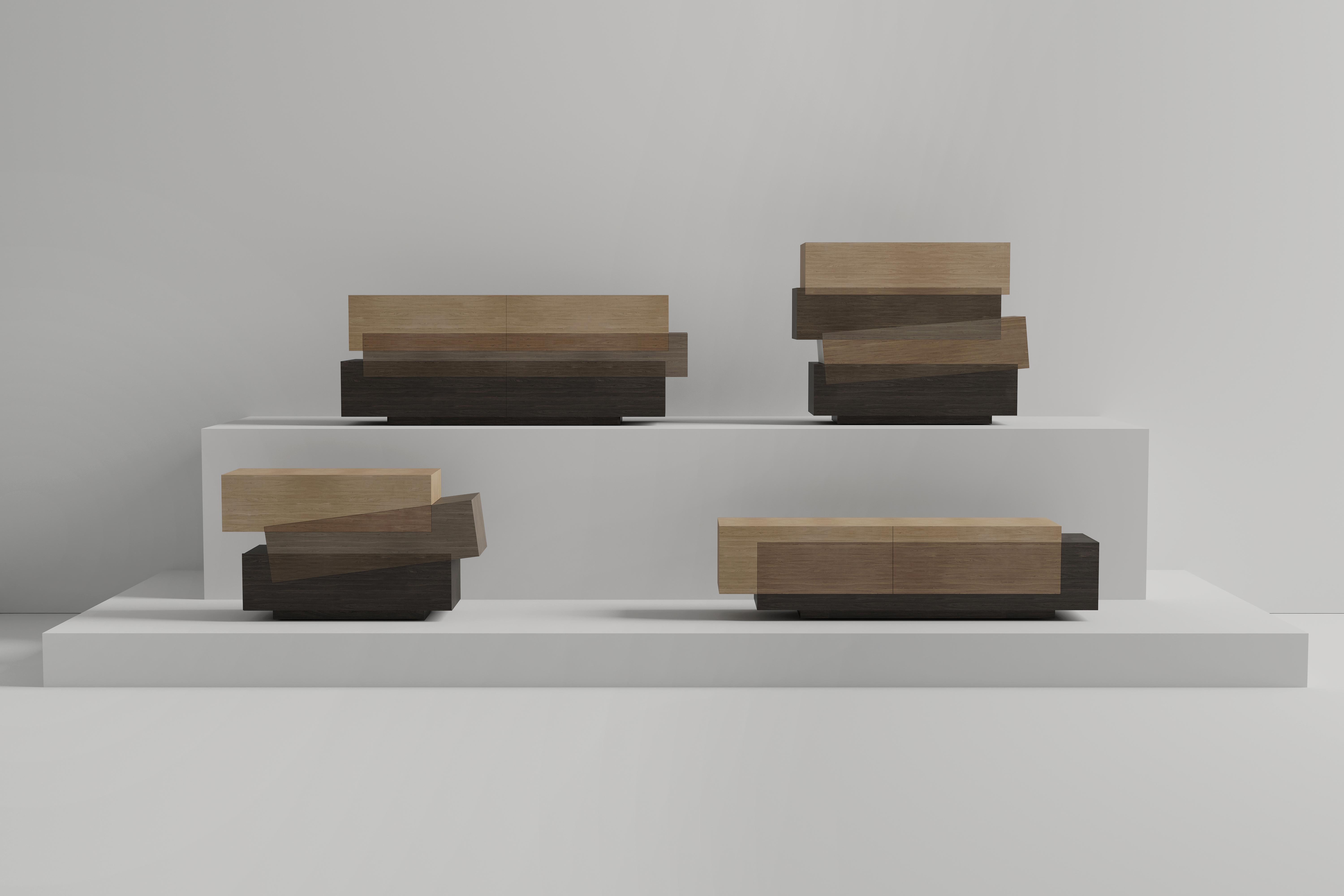 Booleanos Sideboard, Credenza, Console in Warm Wood Veneer by Joel Escalona im Angebot 1