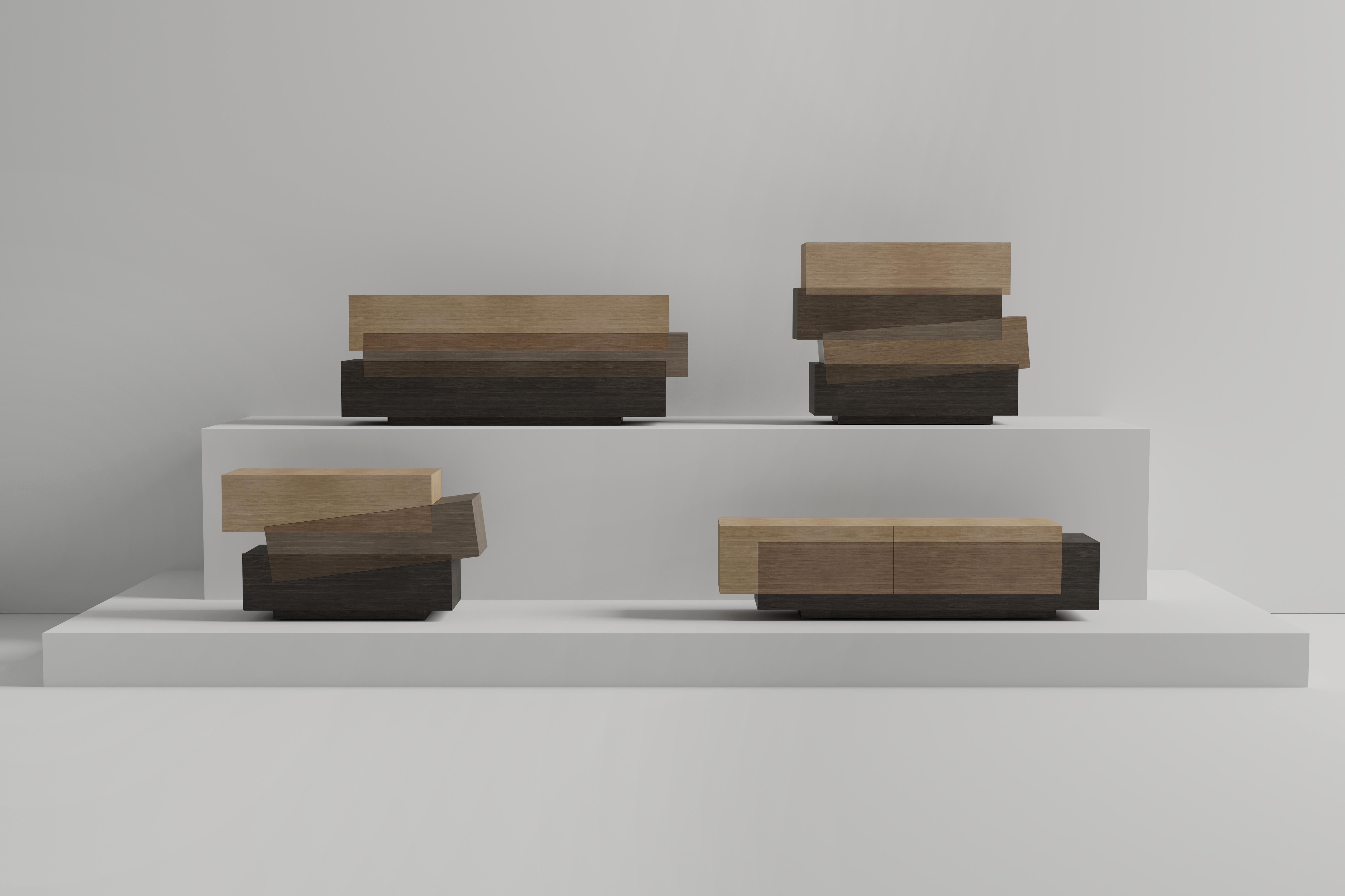 Booleanos Sideboard, Credenza, Console in Warm Wood Veneer by Joel Escalona in vendita 1