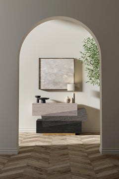 Booleanos Bedside 3 Drawers, Chest of Drawers in Dark Wood Veneer, Joel Escalona