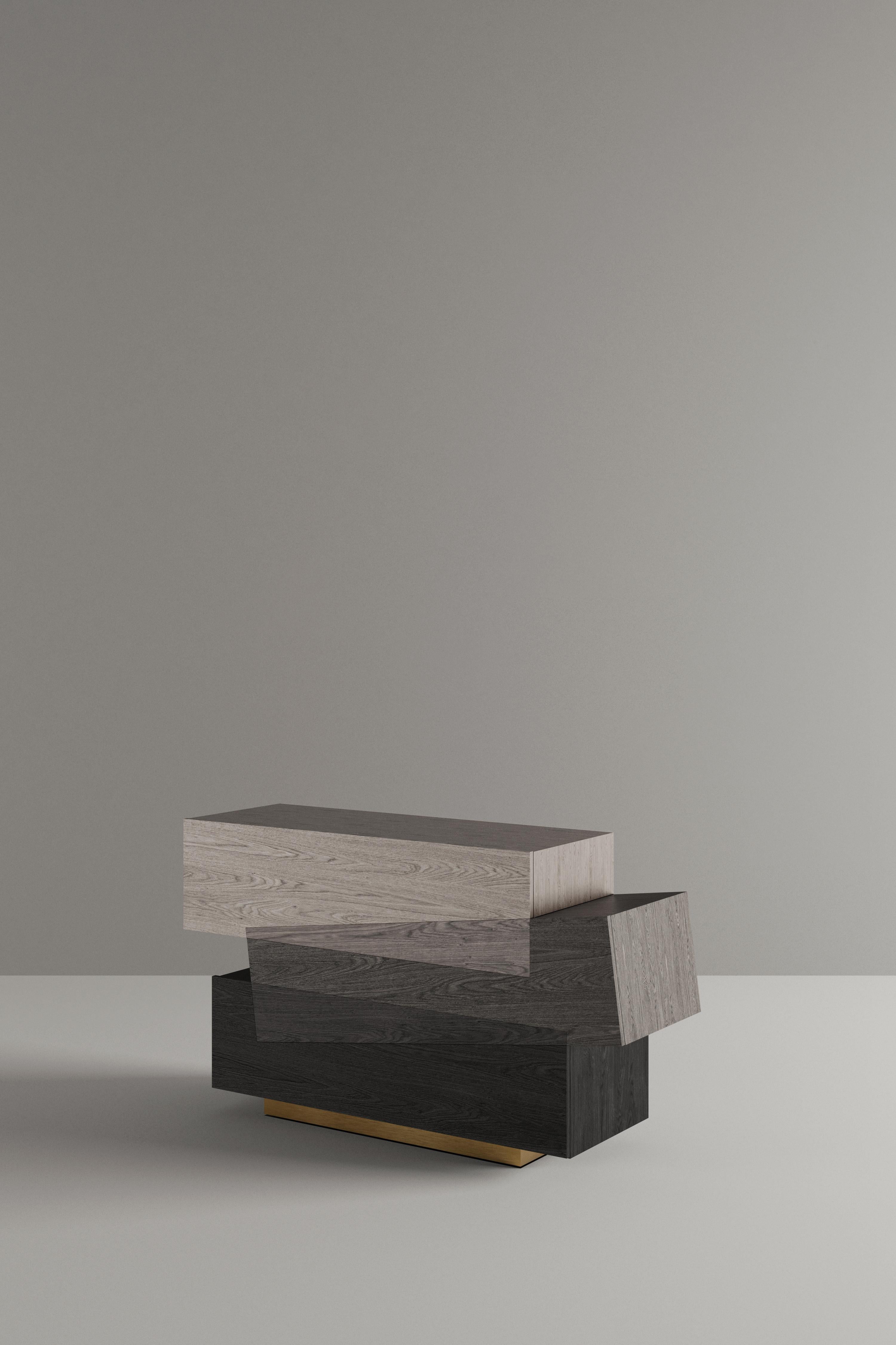 Booleanos Chevet 3 tiroirs, commode en placage de bois foncé, Joel Escalona Neuf - En vente à Estado de Mexico CP, Estado de Mexico