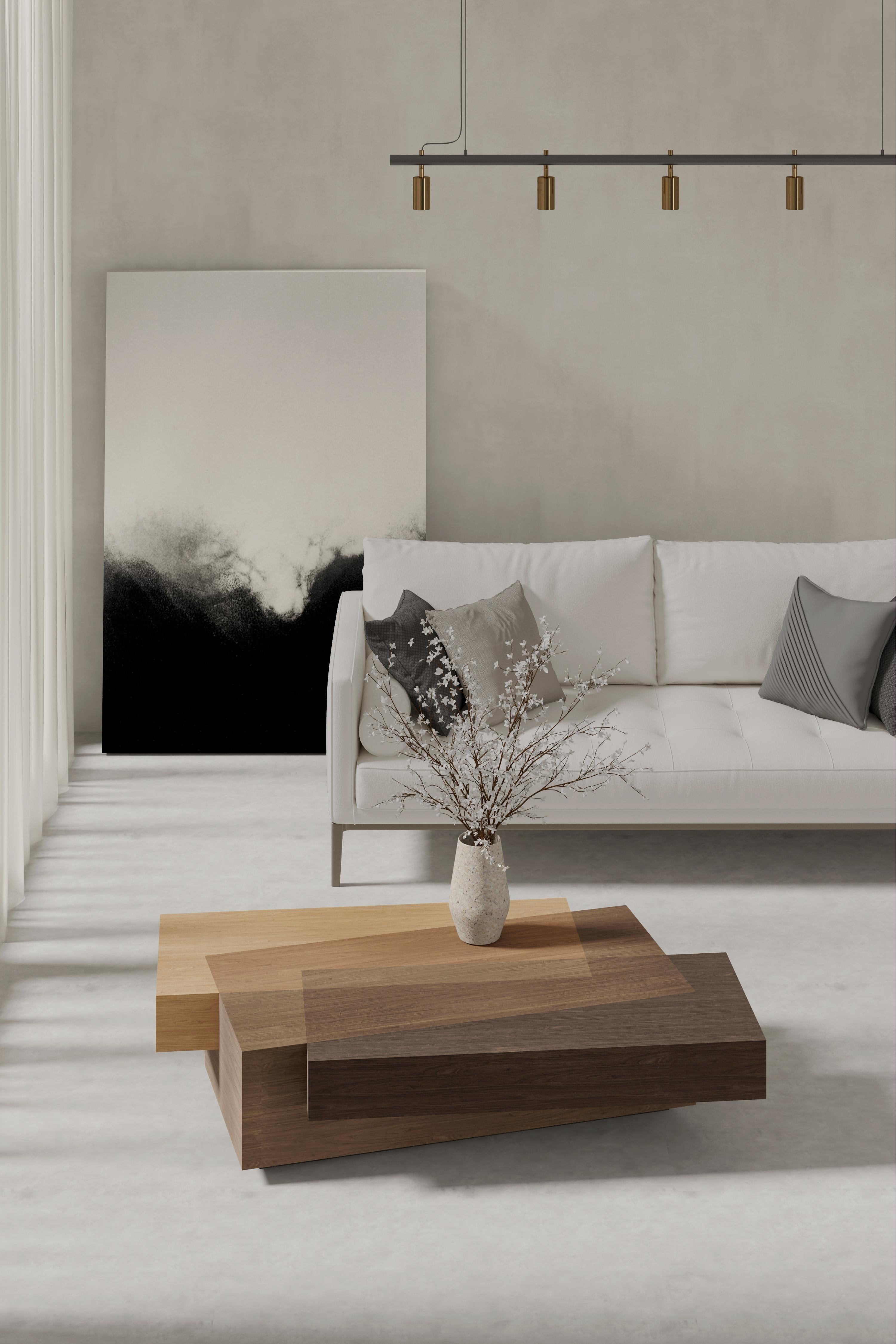 Booleanos collection reflects the concept of involuntary interactions and unexpected intersections. 

This geometric coffee table designed by Joel Escalona is a visual game that captivates the eye for its symmetry and the defying balance of its