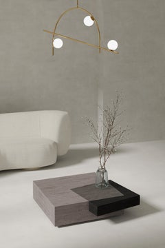 Mesa de centro cuadrada Booleanos en chapa de madera negra by Joel Escalona