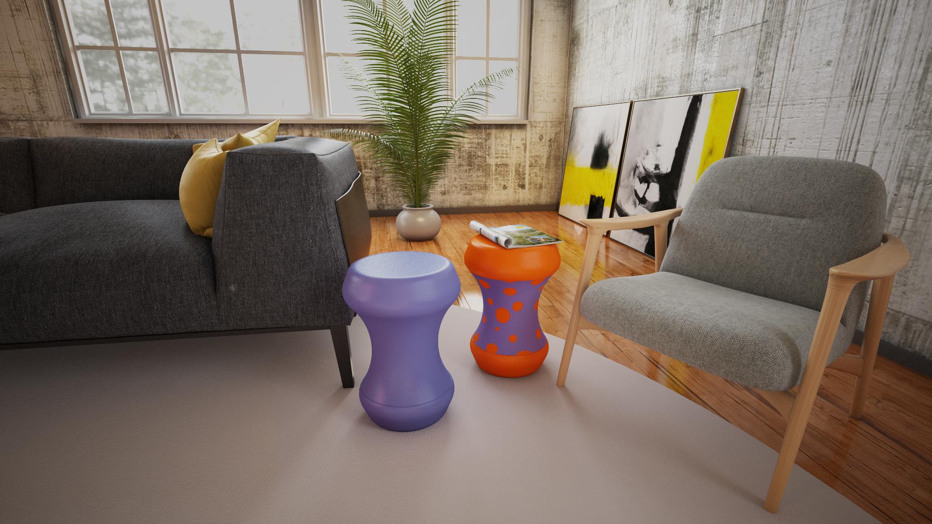 Overview:
Introduce a splash of color and artistic flair to your interior with the Boom Bom Side Table, inspired by the vibrant aesthetics of Pop Art and the distinctive shapes of Postmodernism. This lilac-hued table is not just functional; it's a