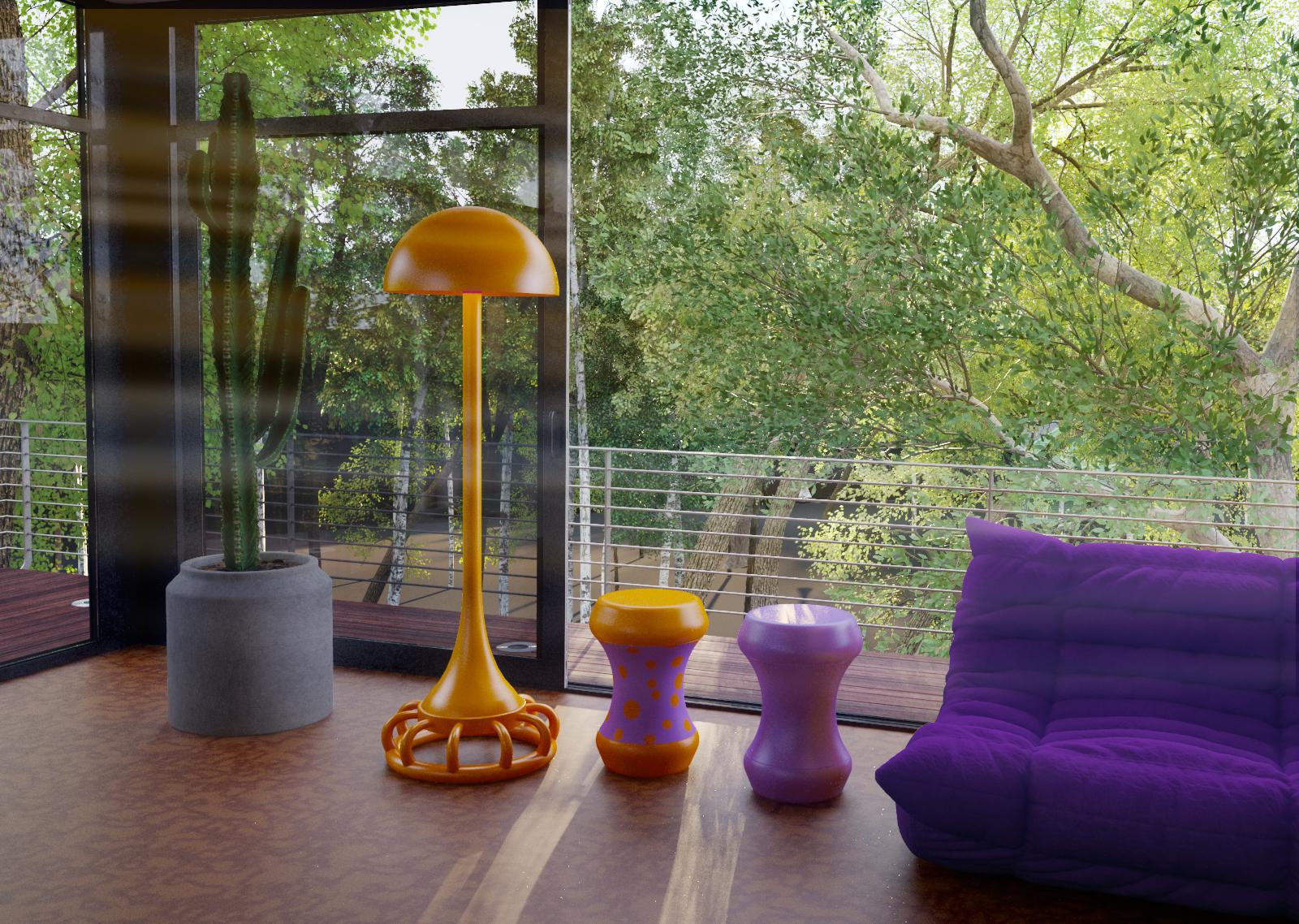 Post-Modern Boom Bom Table: Lilac-Hued Pop Art-Inspired Side Table For Sale